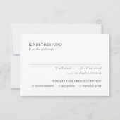 Schoon zwart en wit modern bruiloft RSVP kaartje (Voorkant)