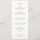 Schoon zwart en wit modern huwelijk menu (Voorkant)