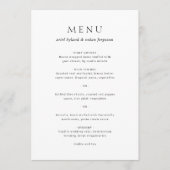 Schoon zwart en wit modern huwelijk menu (Voorkant)