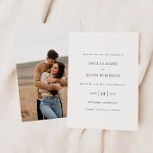 Schoon zwart en wit modern huwelijk save the date
