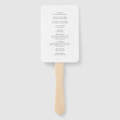 Schoon zwart en wit modern huwelijksprogramma handwaaier (Achterkant)