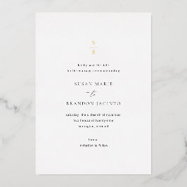 Schoon zwart en wit modern trouwen save the date folie uitnodiging