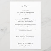Schoon zwart en wit modern trouwmenu (Voorkant)
