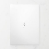 Schoon zwart en wit modern trouwmonogram drieluik uitnodiging (Cover)