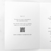 Schoon zwart en wit modern trouwmonogram drieluik uitnodiging (Binnenzijde eerst)
