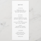 Schoon zwart en wit monogram modern huwelijk menu (Voorkant)