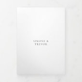 Schoon zwart en wit QR-code modern huwelijk Drieluik Uitnodiging (Cover)