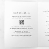 Schoon zwart en wit QR-code moderne bruiloft Drieluik Uitnodiging (Binnenzijde eerst)
