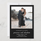 Schoon Zwart Foto Modern Huwelijk Save The Date (Voorkant)