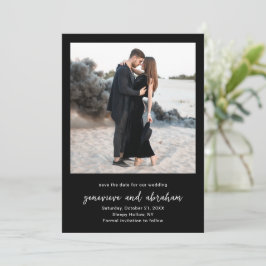 Schoon Zwart Foto Modern Huwelijk Save The Date