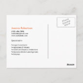 Schoon zwart sinaasappel Gewoon verkocht onroerend Briefkaart (Achterkant)