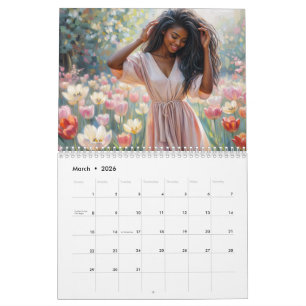Schoon Zwart Vrouwen Bloemschilderij Agenda Kalender