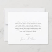 Schoon zwart wit budget bruiloft dank u kaart (Achterkant)