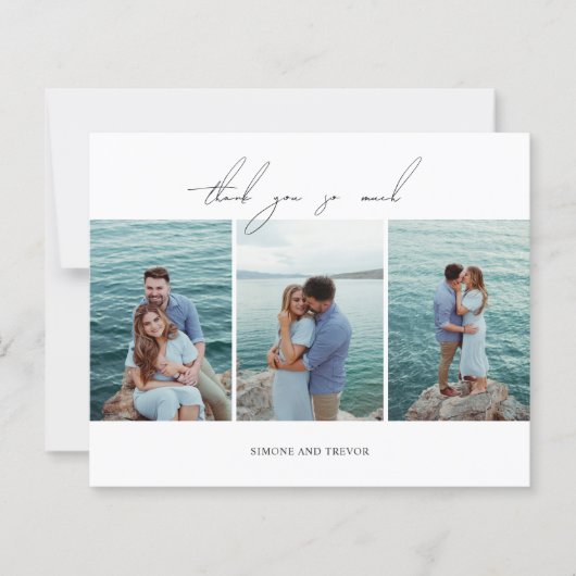 Schoon zwart wit budget bruiloft dank u kaart (Voorkant)