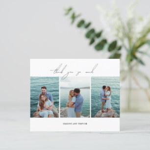 Schoon zwart wit budget bruiloft dank u kaart