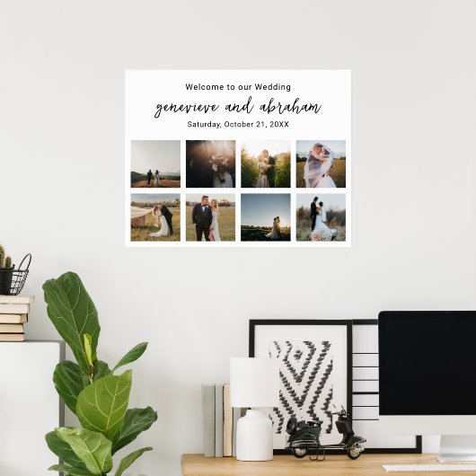 Schoon zwart-wit foto modern bruiloft poster (Thuiskantoor)