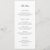 Schoon zwart-wit klassiek huwelijk menu (Voorkant)
