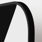 Schoon zwart-wit met twee tekstgebieden pickleball paddle (Links Detail)