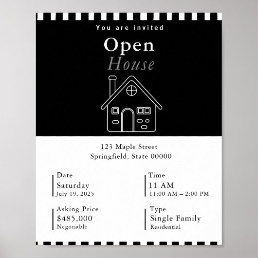 Schoon zwart & wit minimaal wandkunstposter poster (Voorkant)