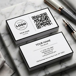 Schoon Zwart Wit Minimalistisch QR Code Logo Visitekaartje