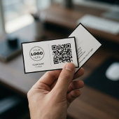 Schoon Zwart Wit Minimalistisch QR Code Logo Visitekaartje