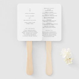 Schoon zwart-wit modern huwelijksprogramma handwaaier