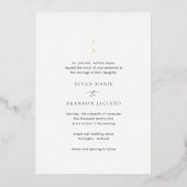 Schoon zwart-wit monogram moderne bruiloft folie uitnodiging (Voorkant)