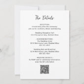 Schoon zwart-wit QR-code foto modern huwelijk Kaart (Achterkant)