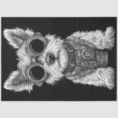 Schoon zwart & wit Steampunk Westie T7 decoupage Tissuepapier (Voorkant)
