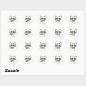 Schoon zwart-wit vette kattenliefhebber sticker (Vel)