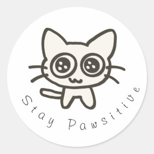 Schoon zwart-wit vette kattenliefhebber sticker