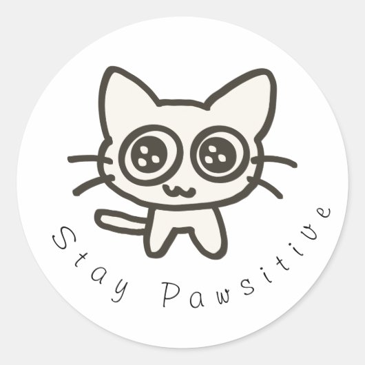 Schoon zwart-wit vette kattenliefhebber sticker (Voorkant)