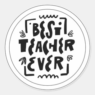 Schoon zwart-witte grappige sticker voor leraren