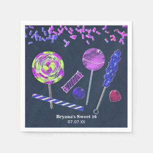 Schoonboard Candy Land Snoepjes Krijt Doodle Feest Servet