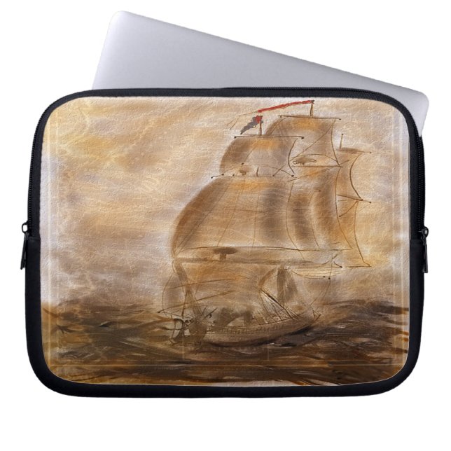 Schoonboek en  kaart laptop sleeve (Voorkant)
