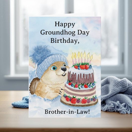 Schoonbroer Gefeliciteerd met Groundhog Day verjaa Kaart