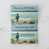 SCHOONBROER Happy Birthday Man en oceaangolven Kaart (Binnen)