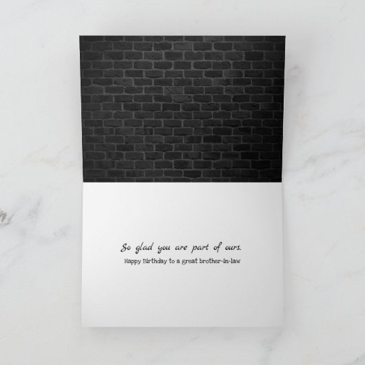 schoonbroer-in-law verjaardagskoppel kaart (Binnen)
