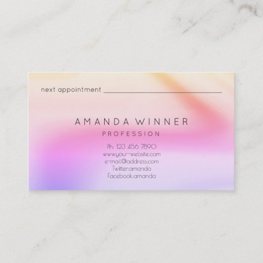 SCHOONDIENSTEN VERWIJDEREN OPSLAGHOUSEKEEPING AFSPRAKENKAARTJE (Achterkant)