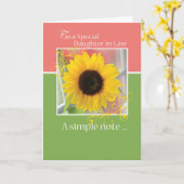 Schoondochter, 90ste verjaardag, een briefje kaart (Gele Bloem)