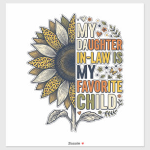 Schoondochter Favoriete Kind Zonnebloem Vintage S Sticker