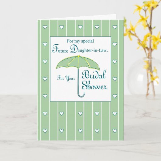 Schoondochter, Groen, Bruidsfeest Paraplu Kaart (Gele Bloem)