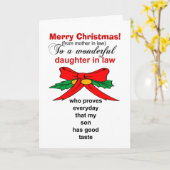 schoondochter Kerstmis Kaart (Gele Bloem)