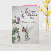 Schoondochter Moederdag Hummingbird Kaart (Gele Bloem)