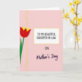 Schoondochter Moederdag kaart (Gele Bloem)