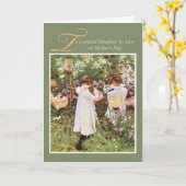 Schoondochter, Moederdag, Meisjes in Bloemenbar Kaart (Gele Bloem)