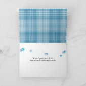 schoondochter op de verjaardag van aqua plaid kaart (Binnen)