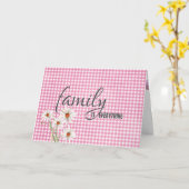 schoondochter op het dagblad roze gingham kaart (Gele Bloem)