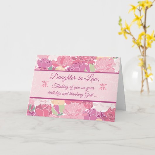 Schoondochter Pioenrozen Bloemen Religieuze Verjaa Kaart (Gele Bloem)