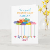 Schoondochter Schattigee Moederdag Rainbow Clouds Kaart (Gele Bloem)